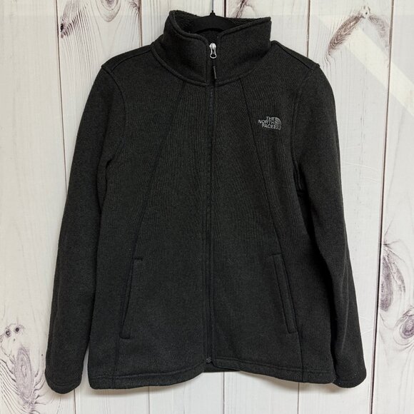 The North Face Women’s L Crescent Full Zip Fleece Jacket Dark Gray EUC - Picture 1 of 9